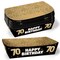 Big Dot of Happiness 70th Birthday Party Paper Food Trays, Disposable Food Boats, Black & Gold, Picnic, BBQ, Double-Sided Paper Meal Holders - 12 Ct
